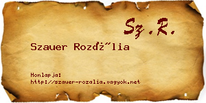Szauer Rozália névjegykártya